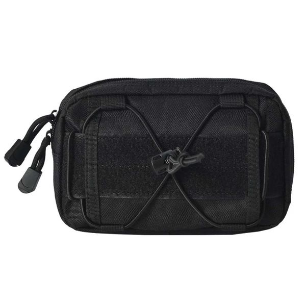 Outdoor Survival Military Tactical Molle Waist Bag Admin Map Pouch - Black