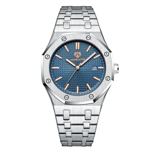 Adashi Calendar Men's Watch Waterproof Sports Steel Band Quartz Tiktok Roya