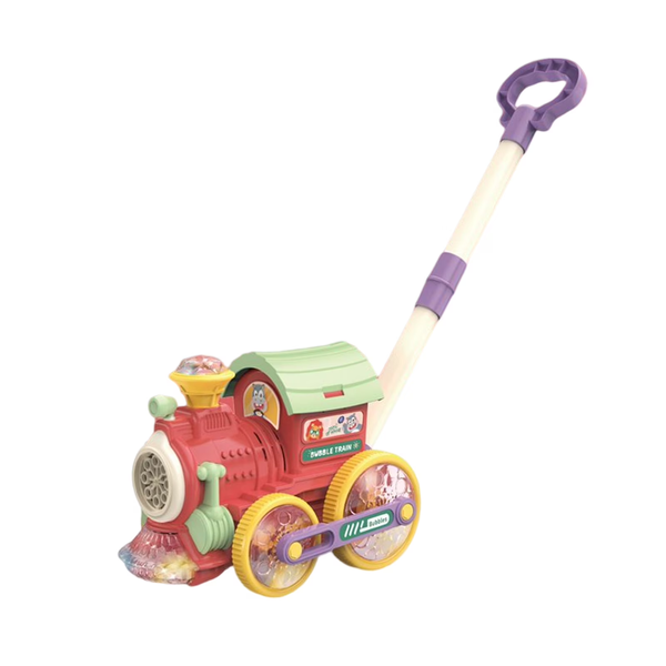Bubble Blowing Toy Train Outdoor Push Engine Car kids Game Children Machine