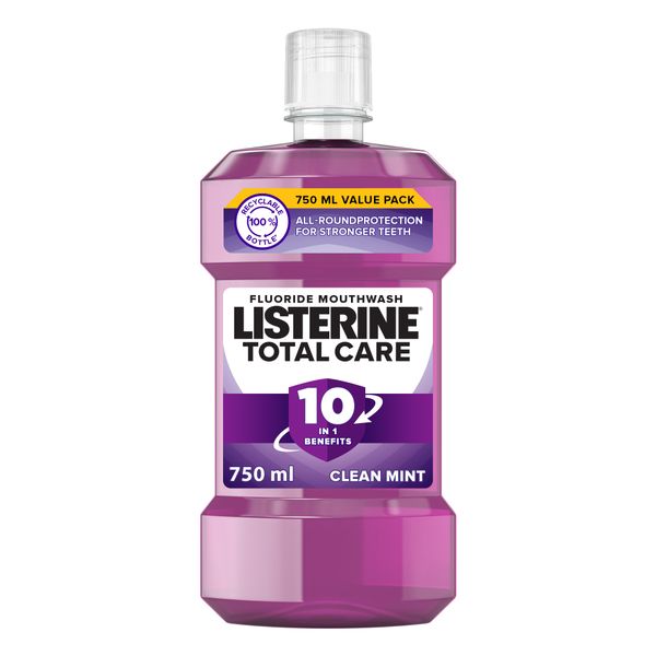 LISTERINE, Mouthwash, Total Care, Clean Mint, 750ml