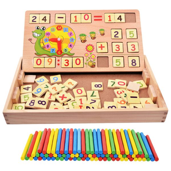Educational Toy Math Number Counting Learning Box for Kids Wooden Math Toys