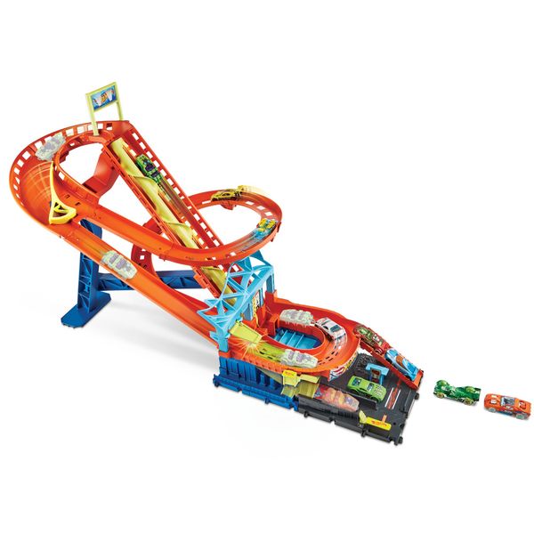 Hot Wheels City Roller Coaster Rally Playset, With 1 Hot Wheels Car