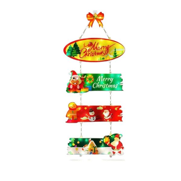 Christmas Door Decorations with Lights,Welcome Sign with 8 Lighting Modes