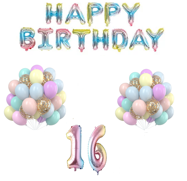 Pastel Balloon Set 16 years