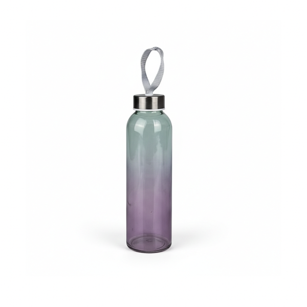 500ml Glass Water Bottle - Light Blue to Purple Gradient
