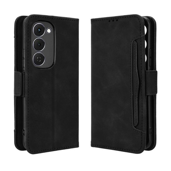 Multi Card Groove Leather Cover Compatible With Tecno Spark 40 Pro Plus
