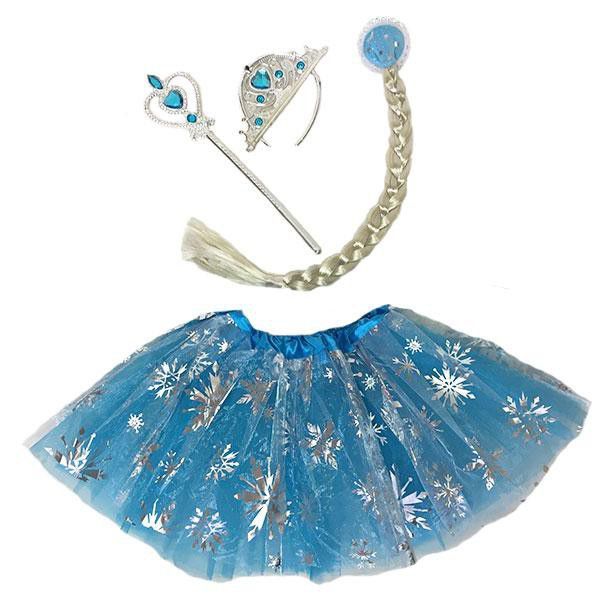 4 Piece SnowFlake Princess Kids Costume Dressup Set - Age 3 - 6
