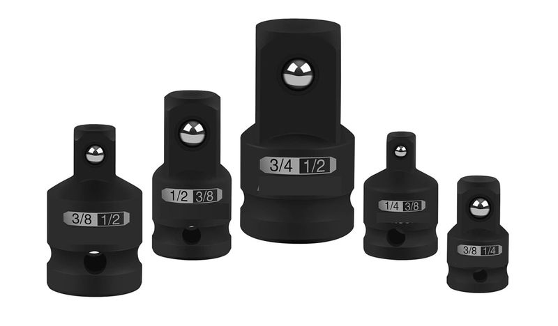 5-Piece Impact Socket Adapter Set, 1/4, 3/8, 1/2" SAE Socket Adapter Kit SE