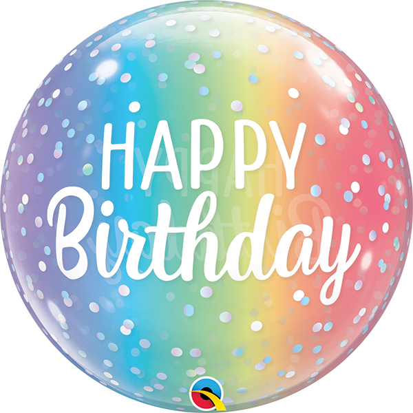 22 Inch Single Bubble Birthday Ombre &amp; Dots