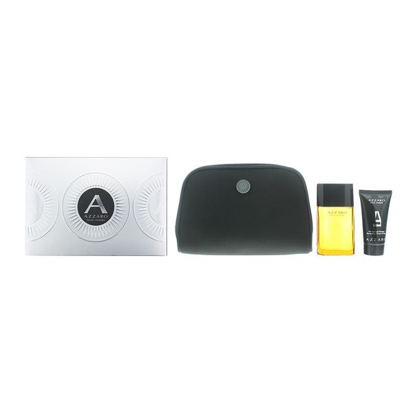 Azzaro Pour Homme EDT 50ml, Shower Gel 50ml &amp; Bag (Parallel Import)