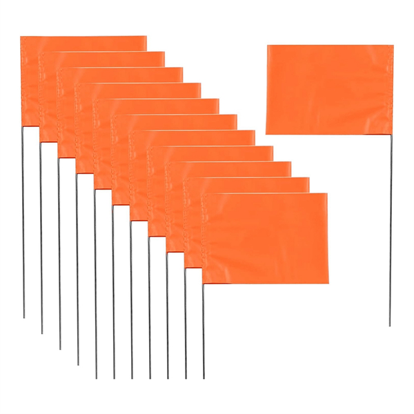 50Pack Marking Flags, Orange Yard Flags 15x4x5Inch, Marker Flags
