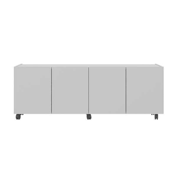 4 Door TV Stand with Wheels - Large Modern TV Unit Storage Cabinet