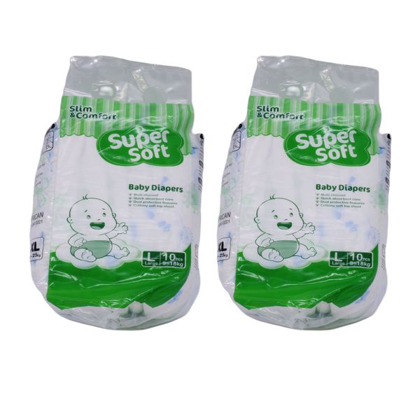 Disposable Nappies - Maximum Dryness &amp; Comfort - Large - 20 Diapers