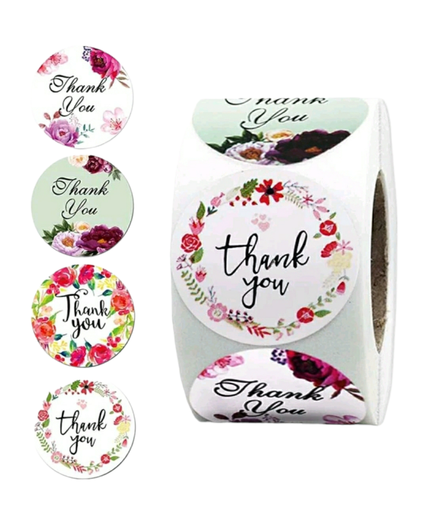 Thank you Stickers, Flower Design | Shop Today. Get it Tomorrow ...