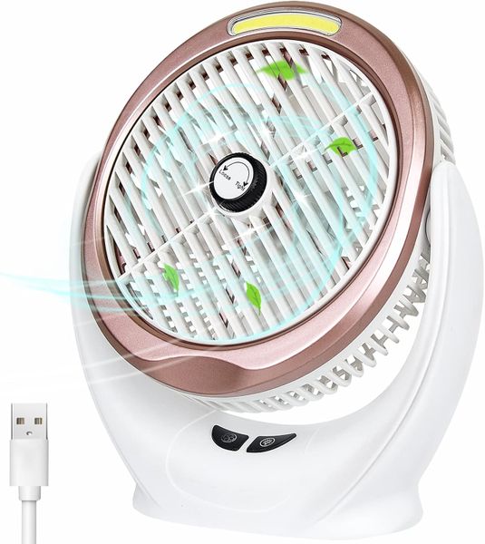 USB Rechargeable Table Fan with Strong Airflow &amp; Quiet Operation, Portable