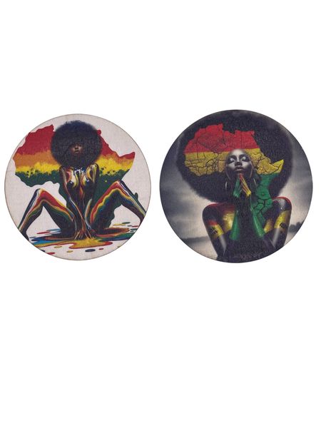 Afrocentric Pride African Art Inspired Drink Coaster 2 Pieces
