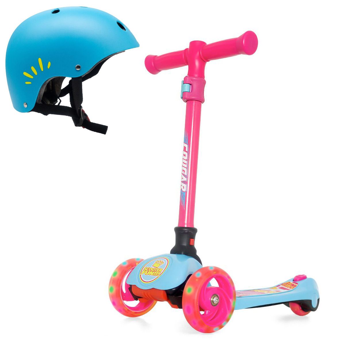 Cougar Kids Light up Play Scooter and Helmet Combo