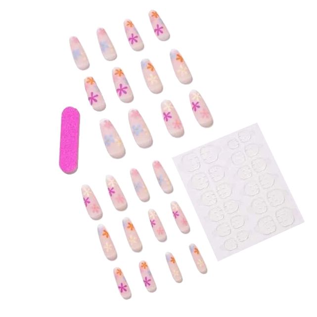 24 Piece Floral Print Stick On Nail Set | Buy Online in South Africa ...