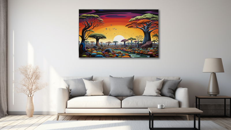 Canvas Wall Art - Baobab Dreamscape Abstract - HD0422