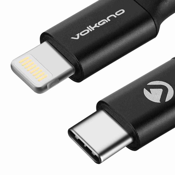 Volkano 1.2m MFi Certified Type-C to Lightning Cable - Black