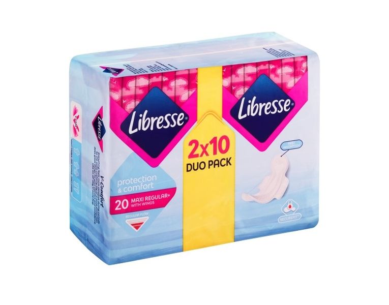 Libresse - Maxi Regular+ Duo Pack Pads (20 Pads Per Pack) x 4