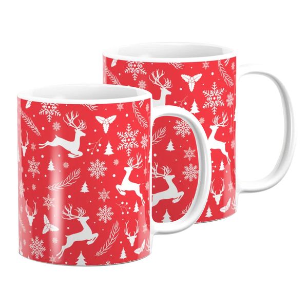 Mug Set - Christmas Reindeer Pattern image