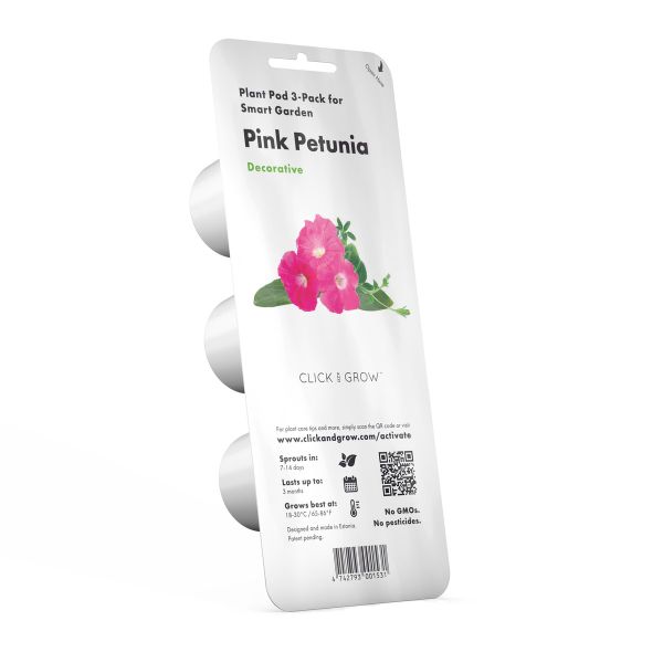Click and Grow Pink Petunia Refill for Smart Herb Garden - 3 Pack
