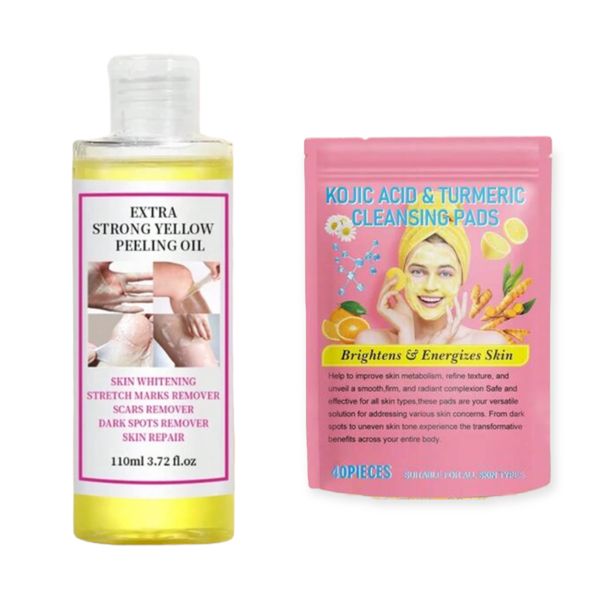 Yellow Peeling Oil with Tumeric and Kojic Acid Cleansing Pads