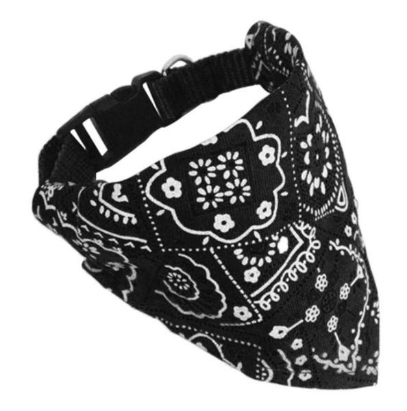 Black Adjustable Dog Bandana Collar
