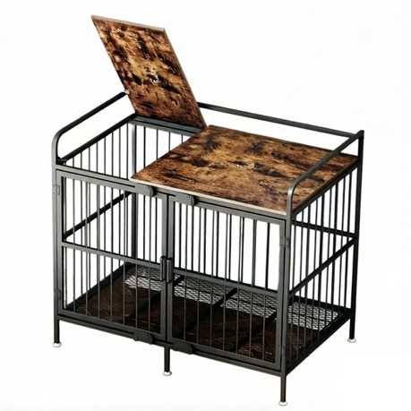 Dog Room Furniture,Dog Kennel Indoor, Wooden Metal Frame Dog Crates Image