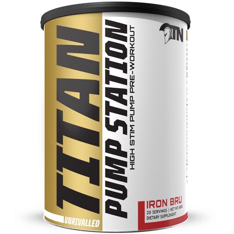 TITAN Pump Station Pre Workout Iron Bru, 20 Servings Net Wt.400g Image