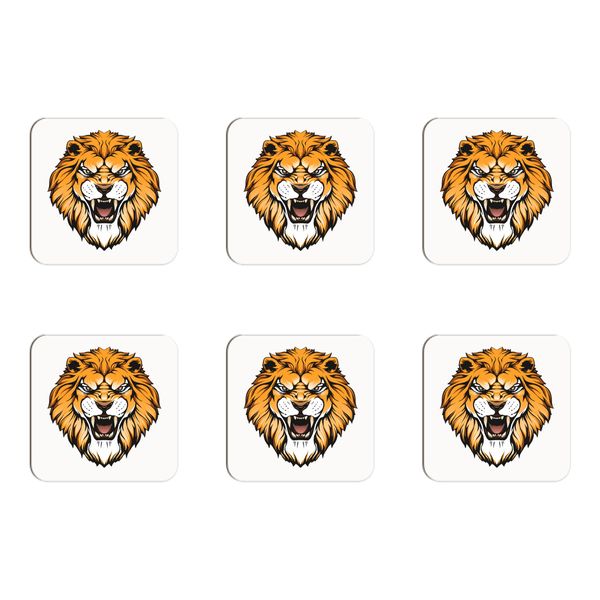 Lion Roaring Coasters - Set of 6