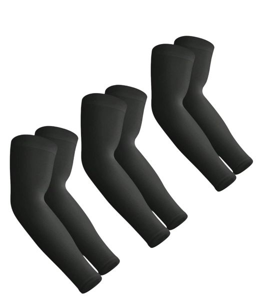 Sun Protection Arm Sleeves - Black 3 Pairs