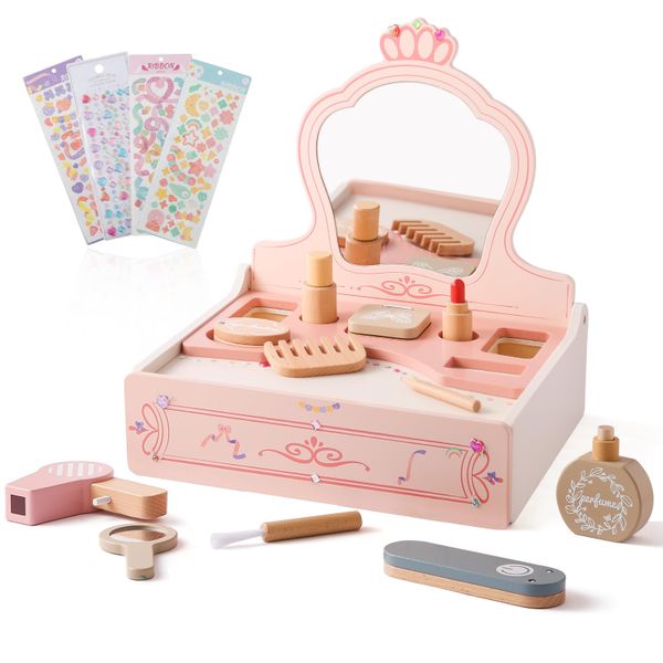 17-Piece Wooden Dress-Up Drawer &amp; Get Ready Set | Pretend Play for Kids