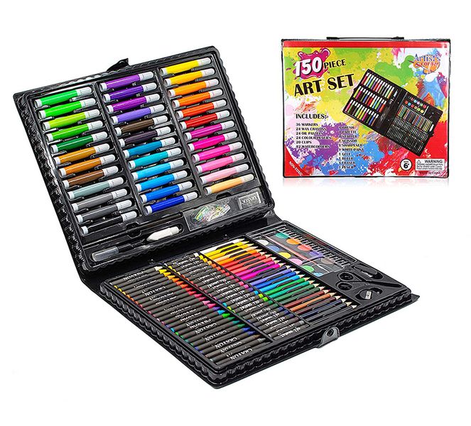 150pc Portable Inspiration &amp; Creativity Coloring Art Set Painting &amp; Drawing