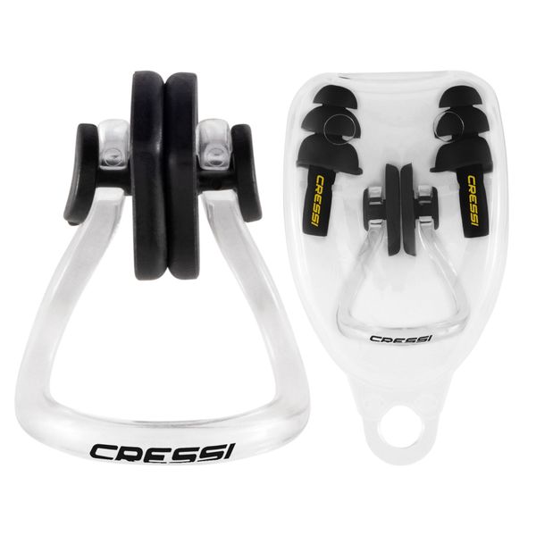 Cressi Aqua Kit Ear Plugs + Nose Clip - One Size Set for Adult Swimmers