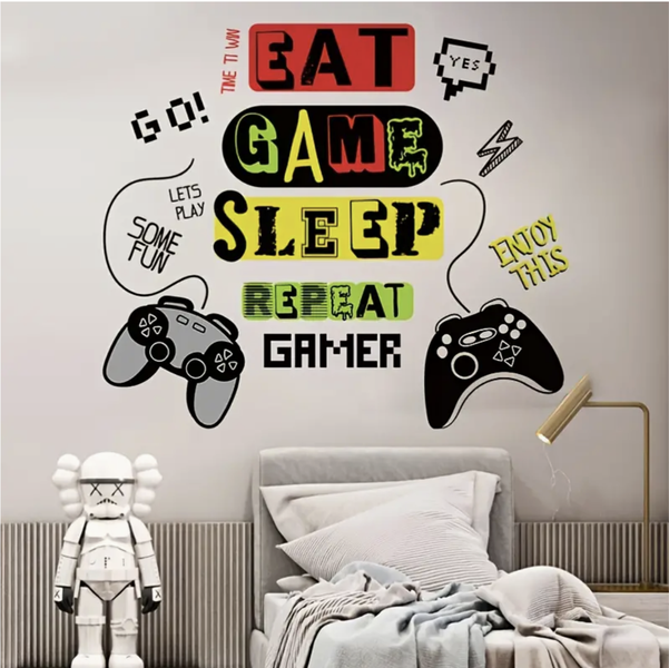 Gamer Decor Wall Sticker / Art / Paper - Self Adhesive