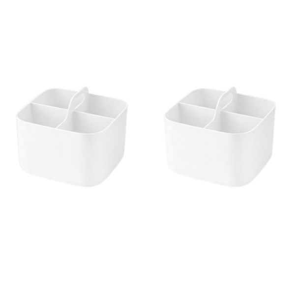 2 Pack - 4 Grid Baby Supplies Storage Box - White