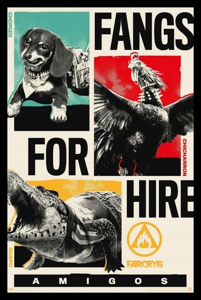 Far Cry 6 -Fangs for Hire Poster with Black Frame