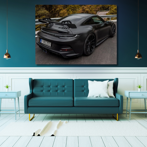 Canvas Wall Art Decor - Porsche 911 GT3 Black Artwork