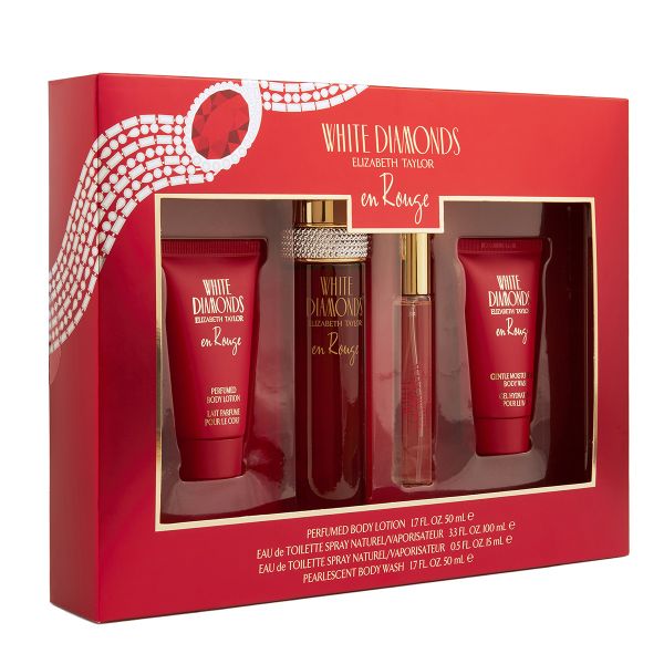 Elizabeth Taylor White Diamonds En Rouge 4 Piece Set For Her