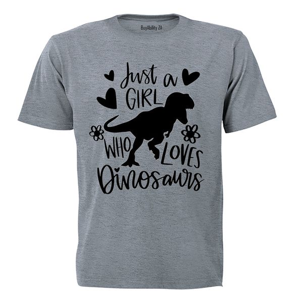 Girl Who Loves Dinosaurs - Kids T-Shirt
