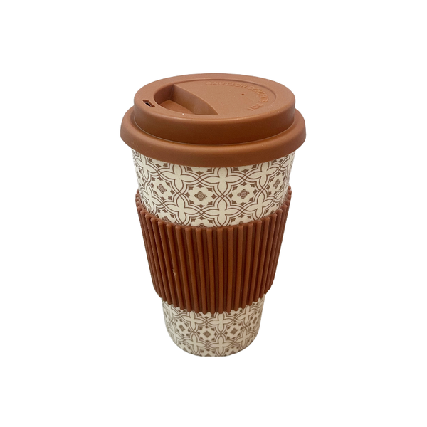 400ml Eco-Friendly Bamboo Coffee Cup with Silicone Lid &amp; Sleeve