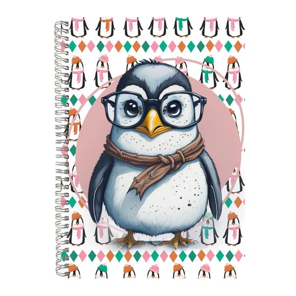 Wise A4 Notebook Spiral Lined Trendy Penguins Graphic Notepad Present 129