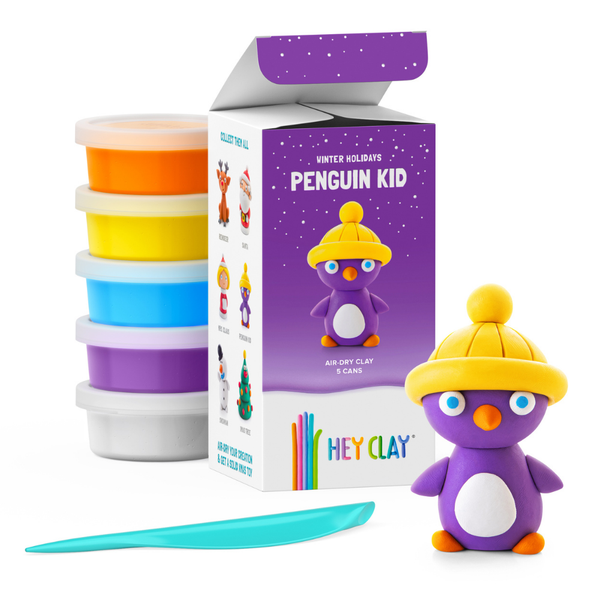 Hey Clay - Modelling Air-Dry Clay with Interactive App - Penguin, Christmas