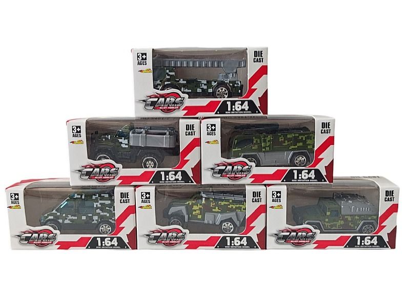 1:64 Umlozi Die Cast Metal Cars 6 Pack-Individually Boxed - Army Cars