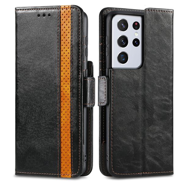 Leather Case Compatible With Samsung Galaxy S21 Ultra Flip Wallet Cover
