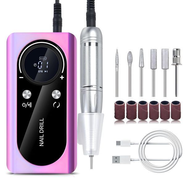 Electric Nail Drill File 45000 RPM ,Portable Rechargeable Nail File Machine