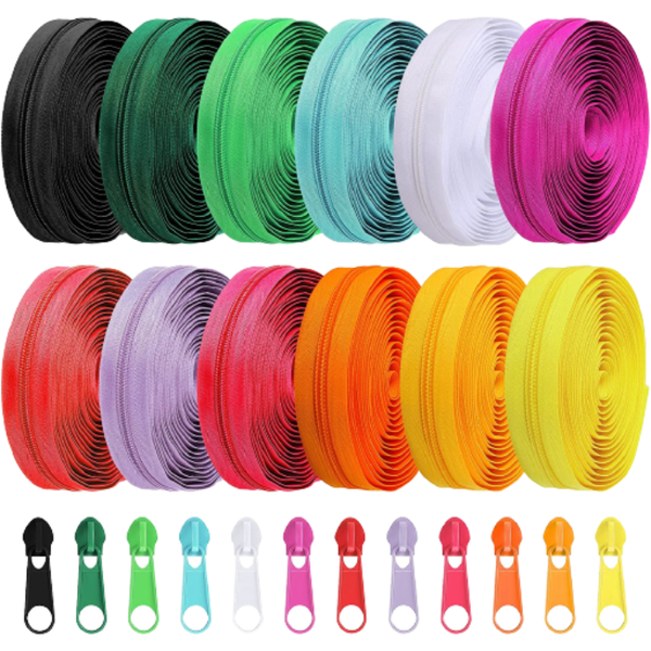 Sewing Zippers Kit - Bright Colours
