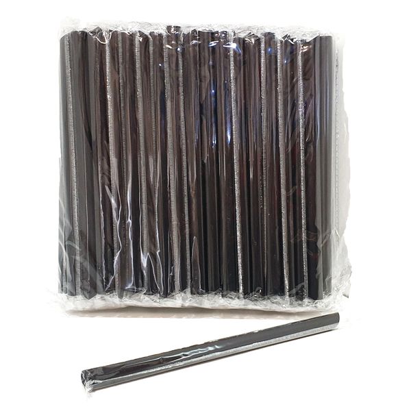 Boba Straws - Individually Wrapped - 100 Piece Pack - Black